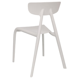 White plastic garden chairs