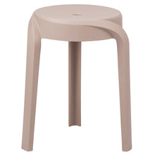Load image into Gallery viewer, Small Warm Grey Plastic Stool