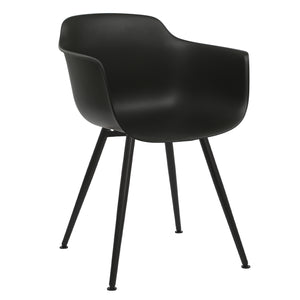 Black dining chairs metal legs