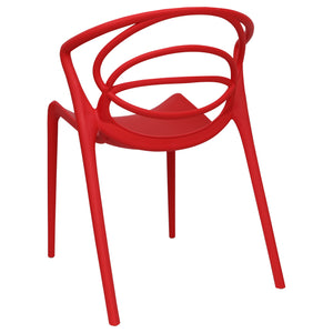 Red designer garden chairs