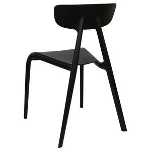 Black plastic garden chairs