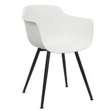 Load image into Gallery viewer, White dining chairs metal legs